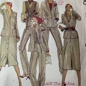 McCalls 6724 Jacket Vest Skirt Pant Pattern Miss 8 Pockets Tapered Suit Lined